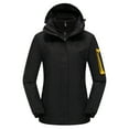 thumbnail image 1 of Atogsazn Womens Fleece Lined Windbreaker Rain Jacket Zip Up Raincoat 3 in 1 Waterproof Ski Tops Outerwear Trench Coats 02-Black XXL Fashion, 1 of 4