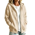thumbnail image 1 of Atogsazn Womens Fleece Oversized Hoodies Casual Full Zip Long Sleeve Hooded Sweatshirt Fall Winter Tops Beige S Fashion, 1 of 9