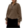 thumbnail image 1 of Atogsazn Womens Half Zip Sherpa Sweatshirt Casual Oversized Fleece Pullover Blouse Soft Winter Warm Tops Outerwear Coffee S Fashion, 1 of 7