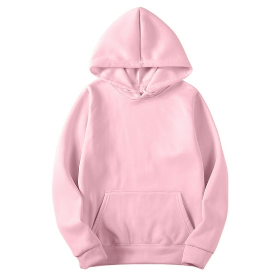 Atogsazn Womens Oversized Hoodies Casual Fleece Loose Long Sleeve Pullover Sweatshirt Fall Winter Tops Outerwear with Pocket 01-Pink L Fashion