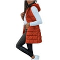 thumbnail image 1 of Atogsazn Womens Puffer Tank Tops Casual Zip Up Sleeveless Vest Hooded Jacket Thick Warm Winter Coat Tops Orange S Fashion, 1 of 9