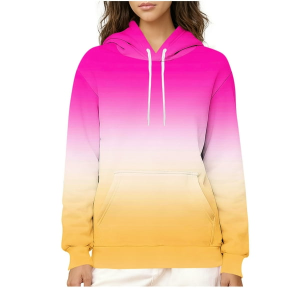 Atogsazn Womens Sherpa Lined Hoodies Casual Fleece Long Sleeve Pullover Sweatshirt Thick Warm Tops Clothing Outerwear 02-Hot Pink M Fashion