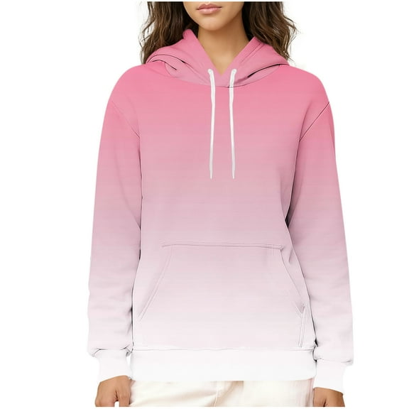 Atogsazn Womens Sherpa Lined Hoodies Casual Fleece Long Sleeve Pullover Sweatshirt Thick Warm Tops Clothing Outerwear 02-Pink S Fashion