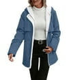 thumbnail image 1 of Atogsazn Womens Sherpa Lined Jacket Zip Up Fleece Long Sleeve Hooded Coat Thick Warm Outerwear Clothes Tops Blue XXL Fashion, 1 of 9