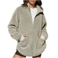 thumbnail image 1 of Atogsazn Womens Sherpa Zip Up Jacket Fuzzy Fleece Long Sleeve Winter Warm Thick Warm Coat Tops Clothing Beige S Fashion, 1 of 5