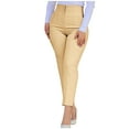 thumbnail image 1 of Atogsazn Womens Stretchy High Waisted Pants Trendy Pleated Business Work Trousers Straight Leg Fashion Pant Beige S, 1 of 6