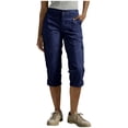 thumbnail image 1 of Atogsazn Womens Summer Cargo Capris Casual Button Up Athletic Cropped Pant Gym Rolled-Cuff Trouser with Pocket Navy XXXL Fashion, 1 of 8