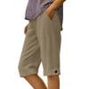 Atogsazn Womens Summer Linen Capris Casual Cotton Elastic Waisted Cropped Pant Athletic Trouser with Pocket Beige L Fashion