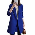 thumbnail image 1 of Atogsazn Womens Wool Trench Coat Casual Fleece Long Sleeve Jacket Thick Warm Winter Coat Tops Outerwear Clothing 02-Blue M Fashion, 1 of 5