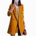 thumbnail image 1 of Atogsazn Womens Wool Trench Coat Casual Fleece Long Sleeve Jacket Thick Warm Winter Coat Tops Outerwear Clothing 02-Yellow S Fashion, 1 of 5