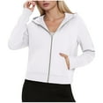 thumbnail image 1 of Atogsazn Zip Up Sweatshirt for Women Casual Oversized Long Sleeve Hoodies Fall Clothing Loose Tops Sweater with Pocket 02-White XL Fashion, 1 of 8