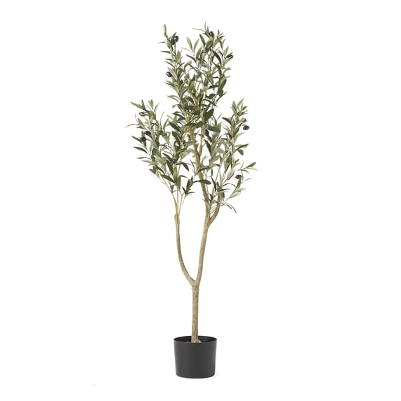 Atoka 4' x 1.5' Artificial Olive Tree, Green