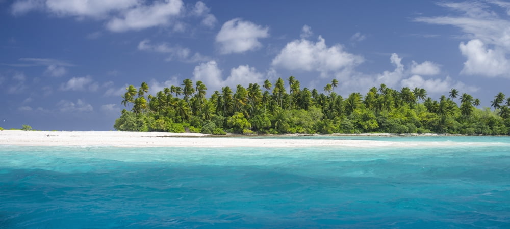 Atoll in the Kiribati Islands Kiribati Canvas Art - David Kirkland Design Pics (44 x 20)