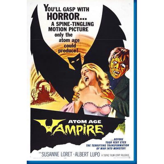 Atom Age Vampire Movie Poster 16in x 24in 16x24 Multi-Color Square Adults Western Graphic