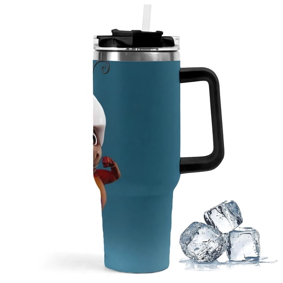 Atom Ant-theme Insulated Stainless Steel Tumbler with Handle Gifts For Family Friends Fans and Straw Fits in Standard Cup Holder 40 OZ