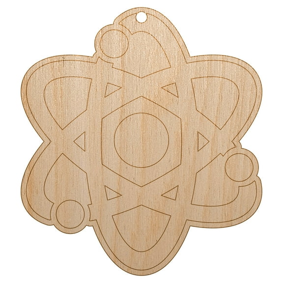Atom Atomic Wood Holiday Christmas Tree Ornament Unfinished DIY Pre-Drilled Craft