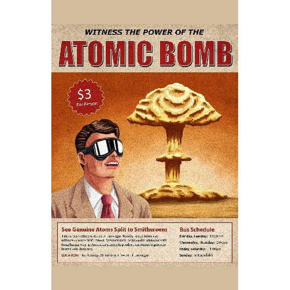 Atom Bomb Tour Art poster Metal Sign 8inx 12in Print on Metal 8x12 Square Adults Best Posters