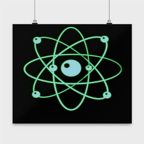 Atom Chemistry Poster - 13x13 - Wall Decor for Students Gift