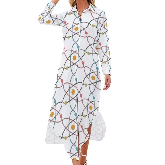 Atom Long Sleeved Shirt Dress dresses for womens Clothing female