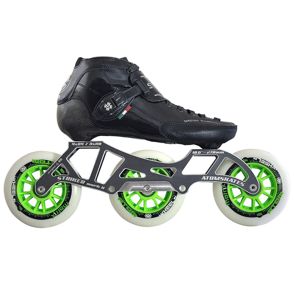 Atom Luigino Strut 3 Wheel Inline Skate Package (Matrix 100mm, 11 (10 ...