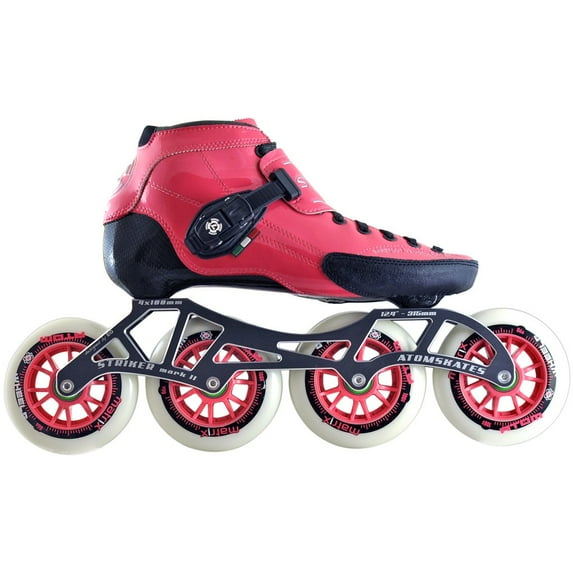 Atom Luigino Strut 4 Wheels Inline Skate Package (Matrix 84mm, 10 (9 Men's), Pink, SWISS)