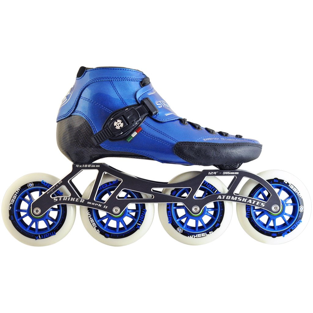 Atom Luigino Strut 4 Wheels Inline Skate Package (Matrix 90mm, 11 (10 Men's), Blue, SWISS)