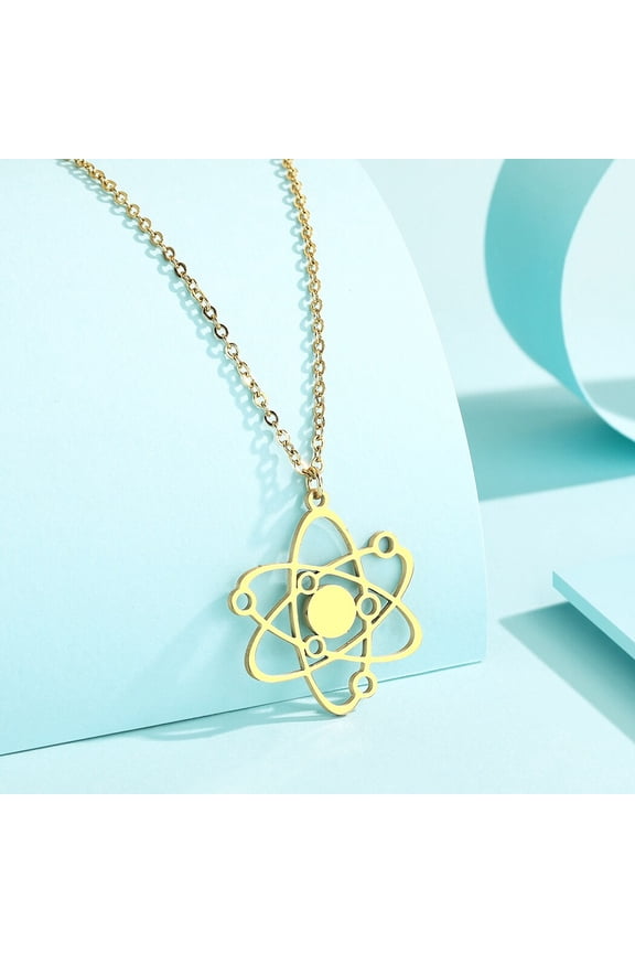 Atom Pendant Science Necklace Physics Geek Science Gift Charm Jewelry