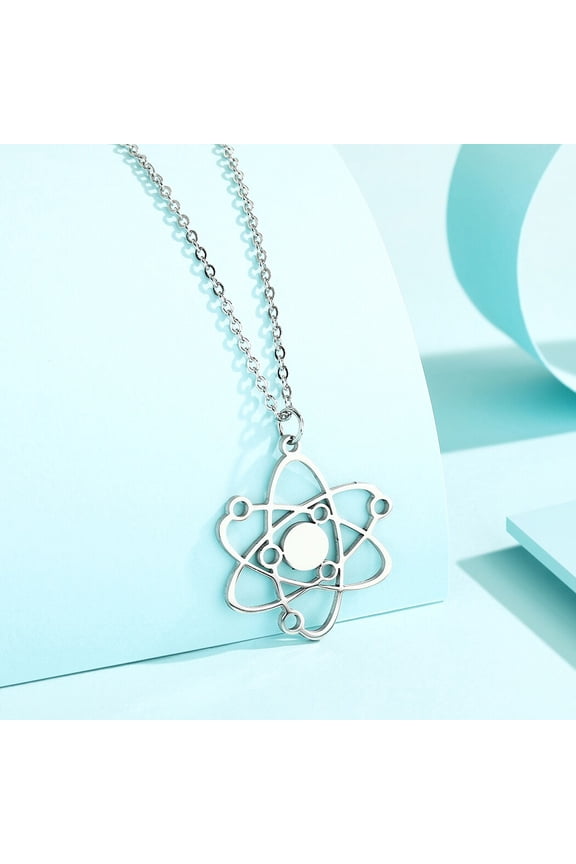 Atom Pendant Science Necklace Physics Geek Science Gift Charm Jewelry