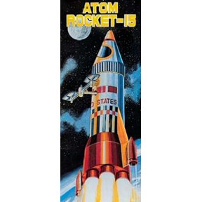 Atom Rocket-15 Canvas Art - Retrobot (24 x 48)