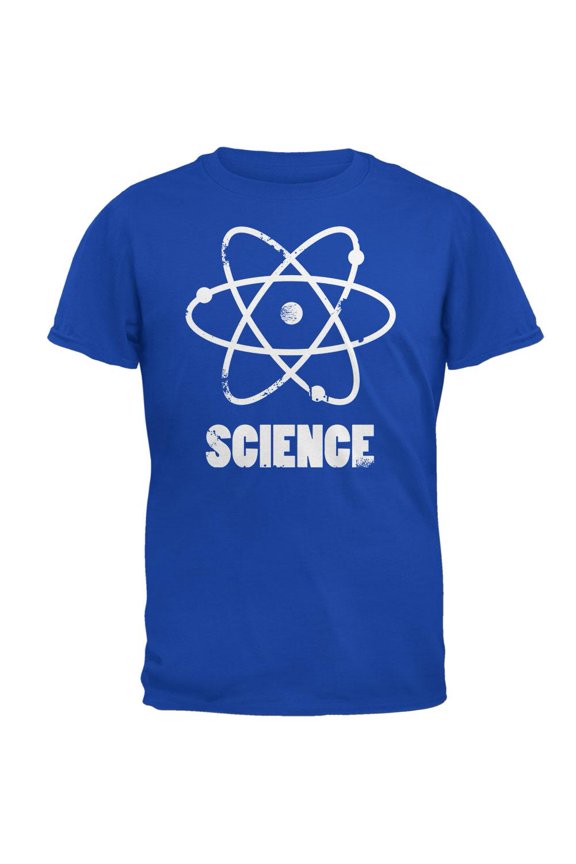 Atom Science Distressed Royal Adult T-Shirt - Medium