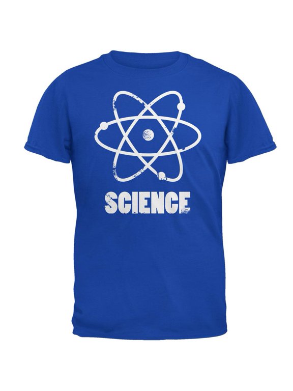 Atom Science Distressed Royal Adult T-Shirt - Small