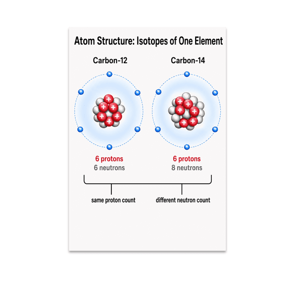 Atom Structure Isotopes Educational Reference - Science Learner - 13x19 ...