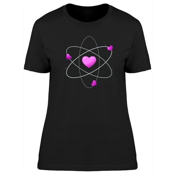 Atom With Heart Art T-Shirt Women -Image by Shutterstock, Female Small
