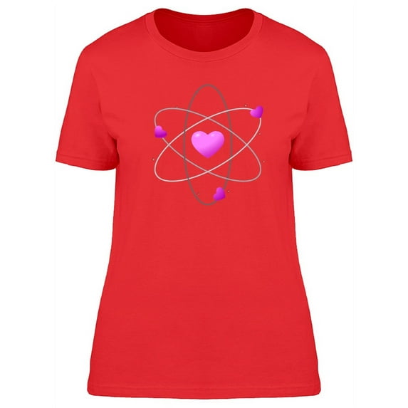 Atom With Heart Art T-Shirt Women -Image by Shutterstock, Female Small