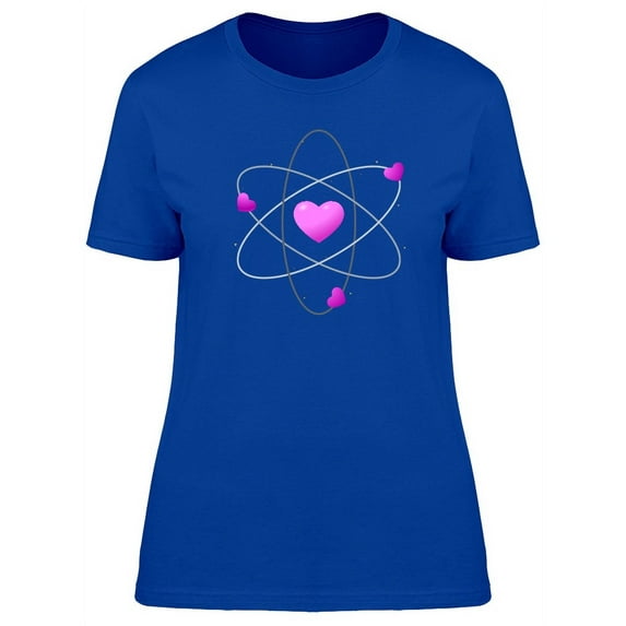 Atom With Heart Art T-Shirt Women -Image by Shutterstock, Female XX-Large