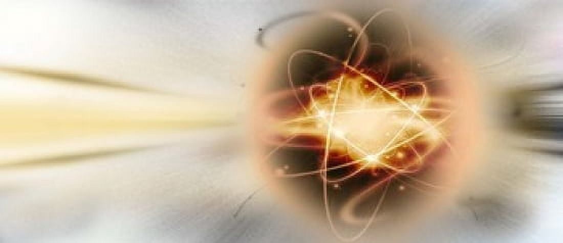 Atom collision Canvas Art - Panoramic Images (15 x 6)