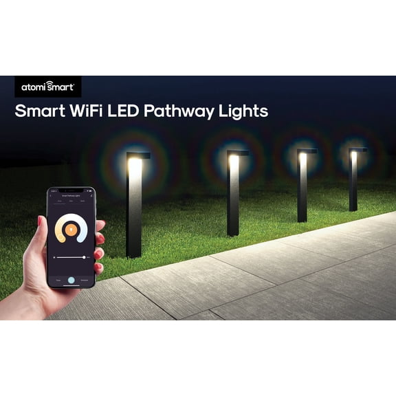 Atomi Smart Color Changing LED Pathway Lights, 4-pack Starter Kit