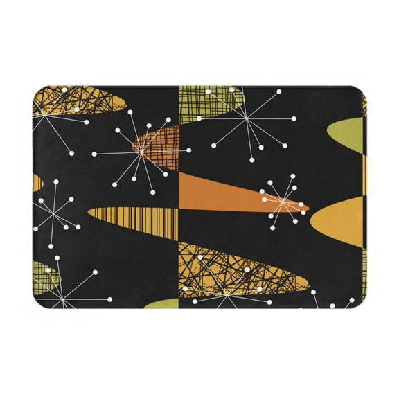 Atomic Age Geometric Mid Century Doormat Non Slip Front Door Bathroom Bath Mats Entryway Rug 23.6x15.7 Inch Indoor Door Carpet