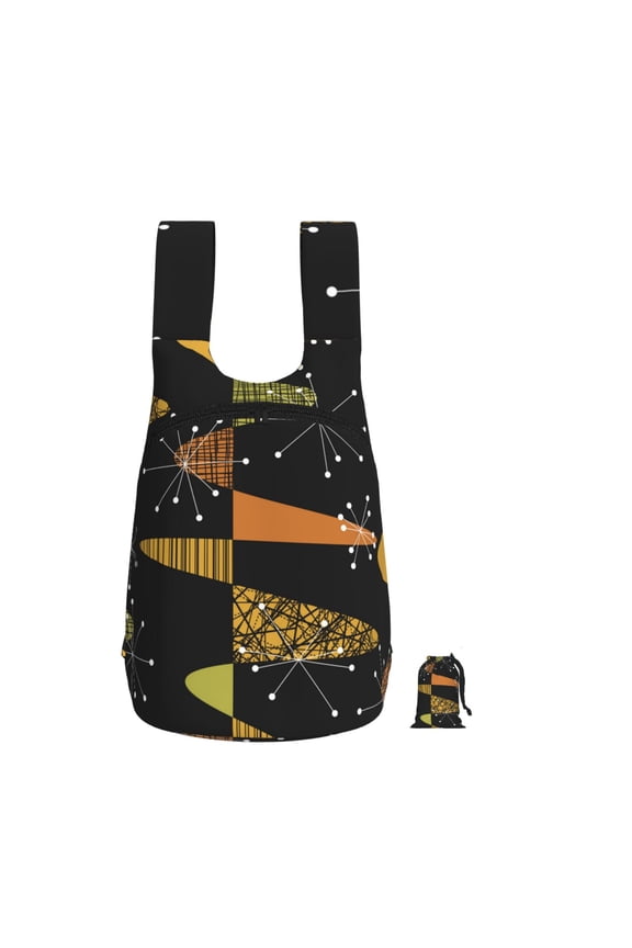 Atomic Age Geometric Mid Century Foldable Storage Backpack Lightweight Packable Travel Daypack for Shopping Commuting Hiking