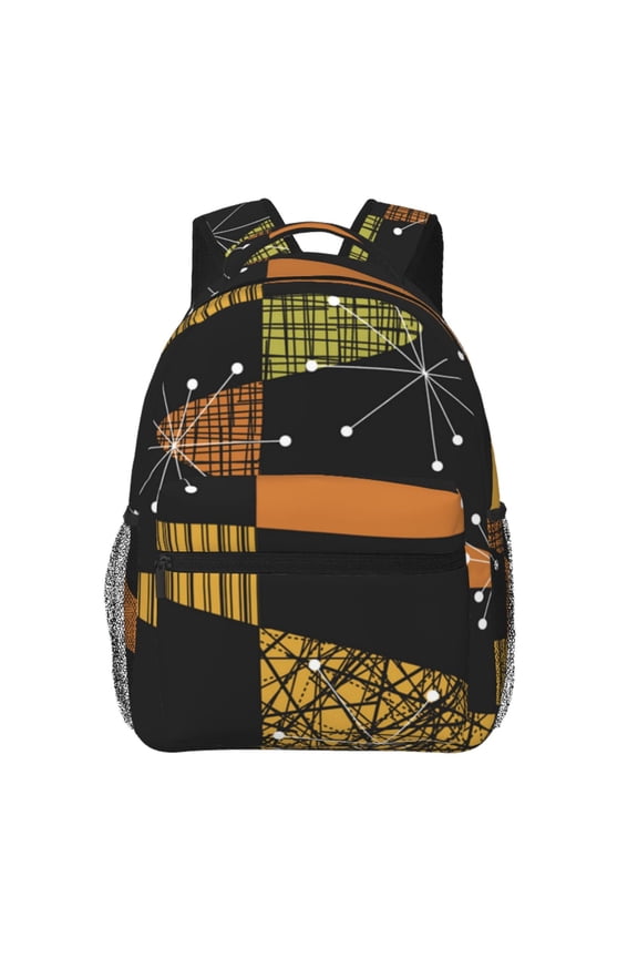 Atomic Age Geometric Mid Century Laptop Backpack Travel Rucksack for Teens Adults, Fits 15-inch Notebook
