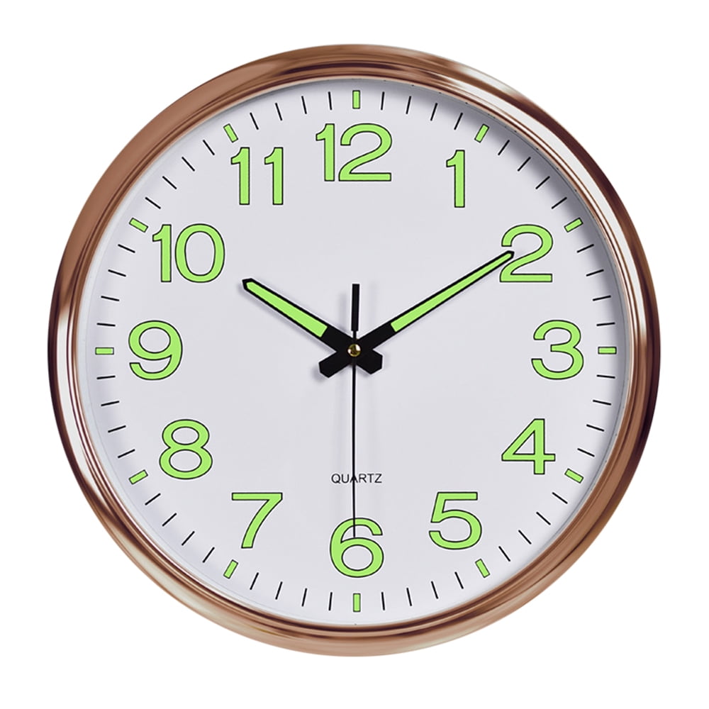 Atomic Analog Wall Clock Silver Brushed Finish Sets Automatically