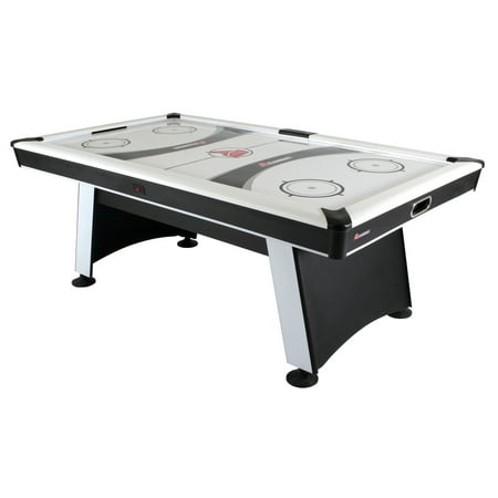 Atomic Blazer 7' Air Hockey Table with Heavy-Duty Blower, Electronic Scoring, Leg Levelers, and Overhang Rail