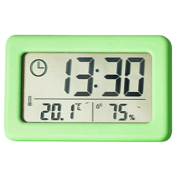 Atomic Clock with Outdoor and Indoor Temperature - Self-Setting Alarm Day Digital Clock Large Dispaly, Operated Wall Clocks or Desk Clocks for Bedroom,Livingroom,Office,,green