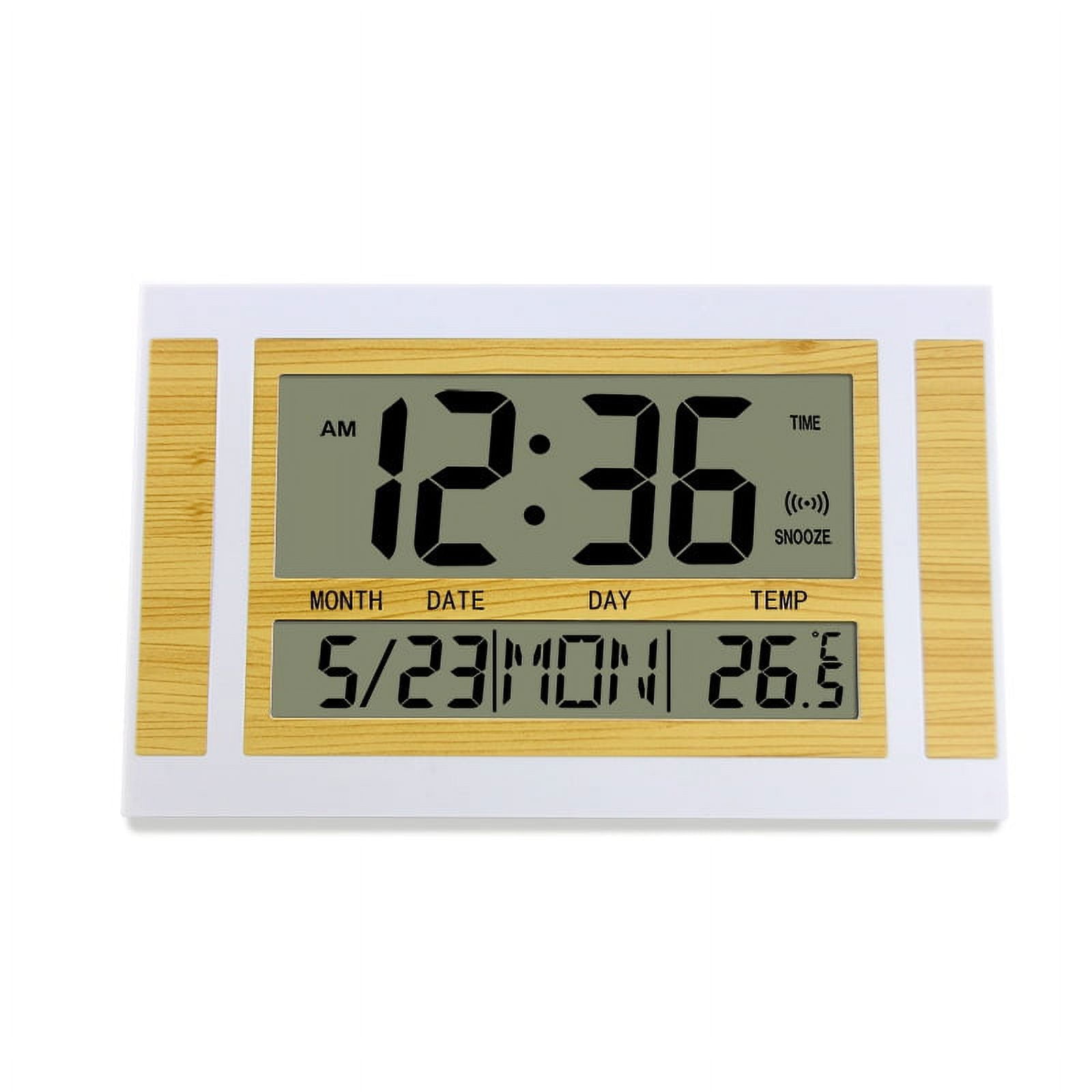 La Crosse Technology 513-1417H-AL Atomic Digital Wall Clock with Indoor Temp & Humidity
