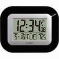 thumbnail image 1 of Atomic Digital Wall Clock with IN Temp and Date-Black, 1 of 1