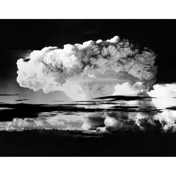 Atomic Energy An Explosion Of The H-Bomb During Testing In The Marshall Islands History (36 x 24)