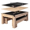 Atomic Hampton 3-in-1 Tan Combo Table - Billiards, Ping Pong, and Dining Table All-In-One - Instant Transformation - Premium Black Felt - XL Bench Storage for All Accessories