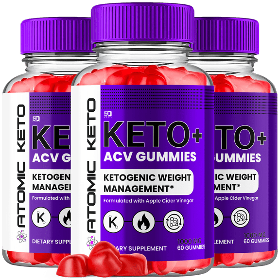 Atomic Keto ACV Gummies Maximum Strength Keto Support Supplement 3 Pack