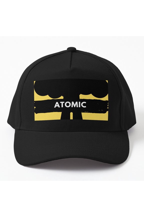 Atomic Minimalist Giant Baseball Cap, Bold Science-Inspired Poster Graphic Design Hat