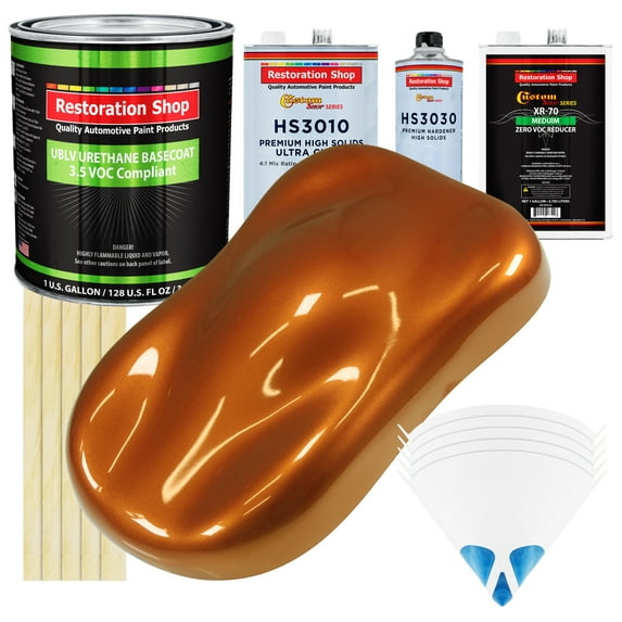 Atomic Orange Pearl Premium Gallon Kit Low VOC URETHANE BASECOAT Auto Paint Kit